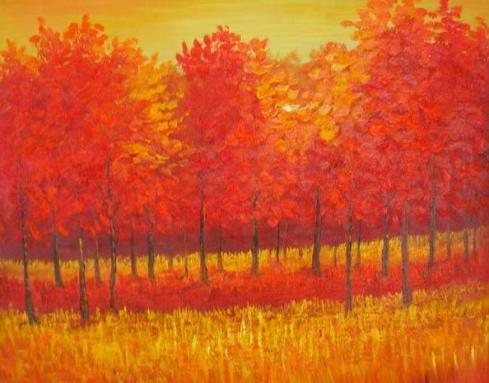 autunno dipinto a olio u tela dim.50x60 della Galleria dipintinmovimento