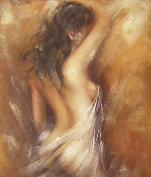nudo femminile dipinto a olio su tela della collezione Dipintinmovimento